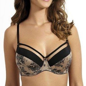 Kinga Beige Amarelo Push Up Bra 34DDD
